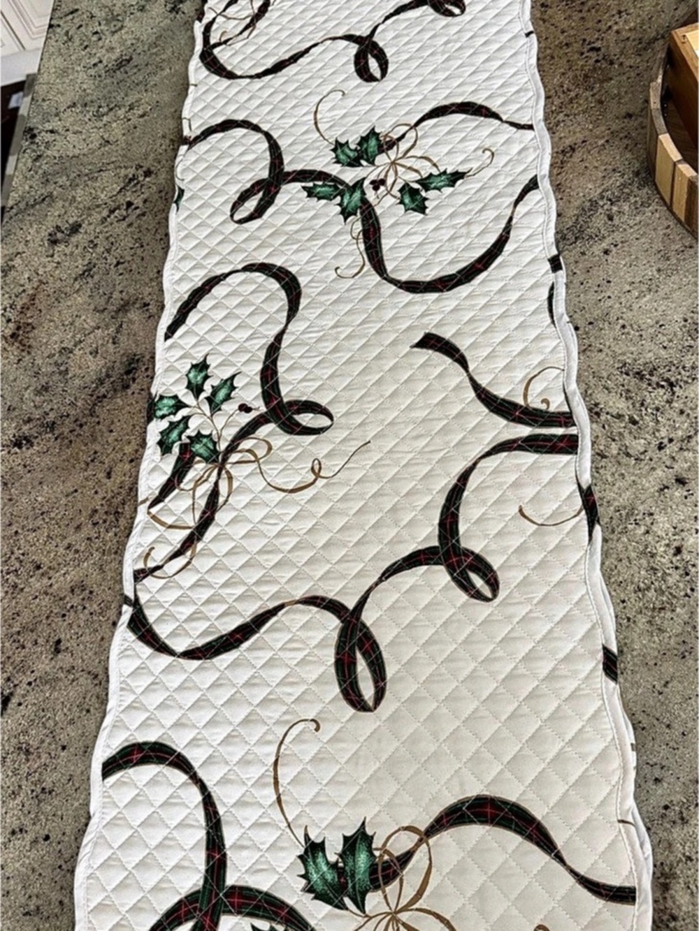 Lenox Holiday Nouveau Quilted Reversible Table Runner